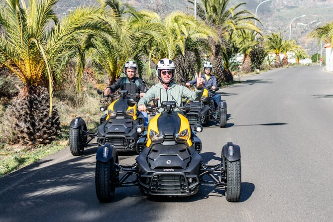 3 Wheel Motorcycle like Quad/Buggy Tour Gran Canaria (Maspalomas) - Stop 1: Fataga, where the mountain air and the turns start to matter