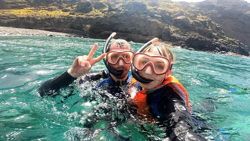 Agaete: Gran Canaria Coasteering. Marine Ferrata and Zipline - Snorkeling the North Coast Bay to a Wild Beach