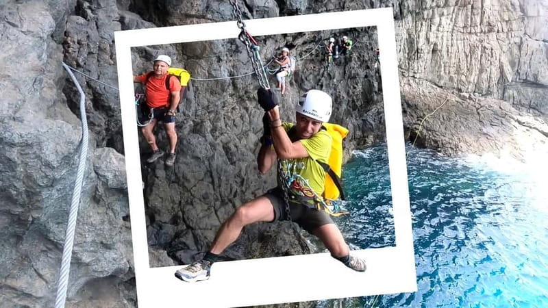 Agaete: Gran Canaria Coasteering. Marine Ferrata and Zipline - The Cliff Hike and an Ancient Aboriginal Cave Moment