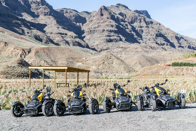 Can-am Ryker three wheels tricycle Mountain Tour (Maspalomas) - Stop 1: Fataga, a mountain village with tiny streets and pretty houses