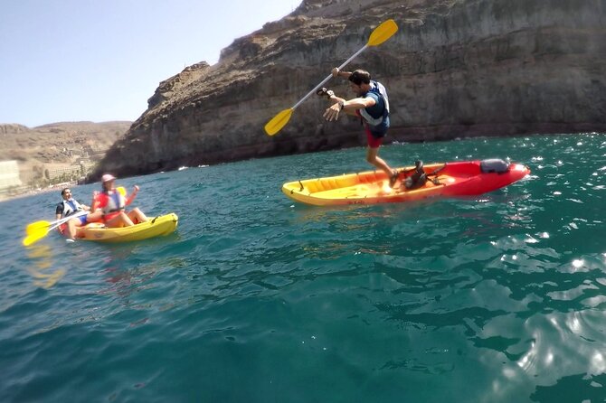 Kayak & Snorkeling Tour in Caves in Mogan - Gliding past white cliffs, then learning the island’s geology