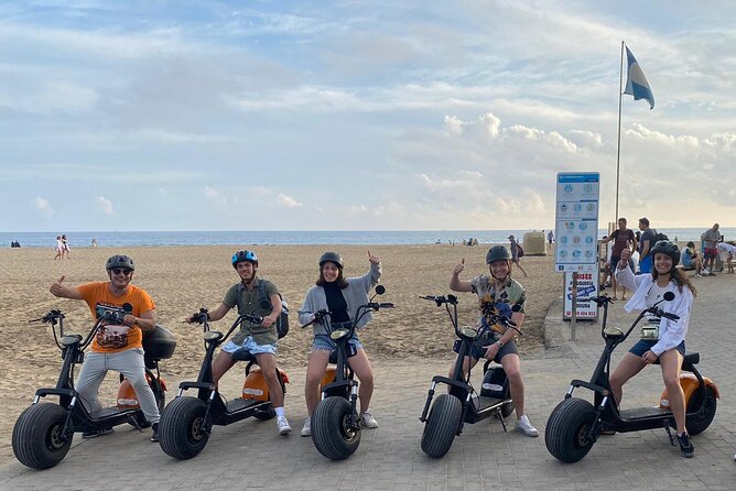 Rent e-Scooter 2 seater from 1 untill 4 Hour : Explore Maspalomas - Stop 8: Playa de San Agustín black sand, less frantic, and good for water sports